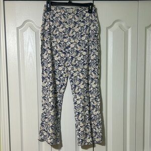 RVCA Blue and White Floral Pants